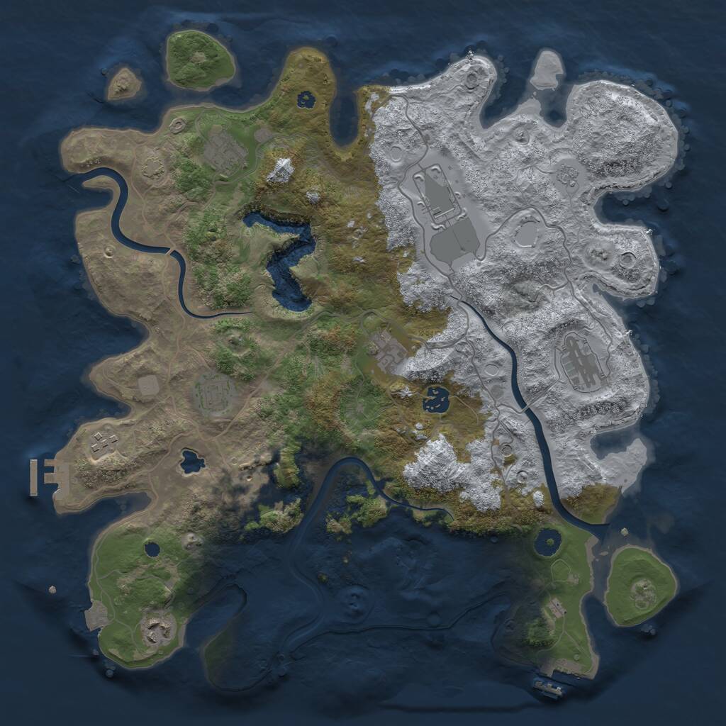 Rust Map: Procedural Map, Size: 4000, Seed: 281823750, 15 Monuments