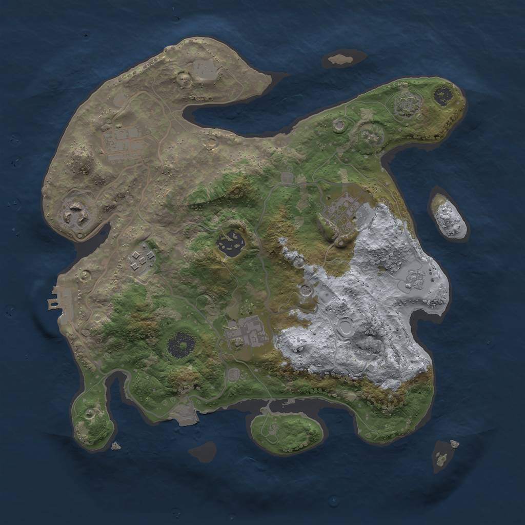 Rust Map: Procedural Map, Size: 3000, Seed: 27106, 13 Monuments