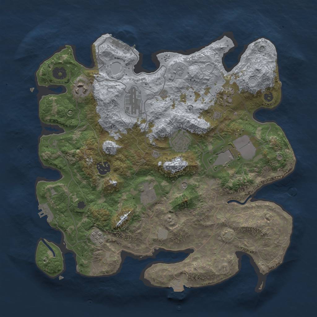 Rust Map: Procedural Map, Size: 3500, Seed: 88473696, 16 Monuments