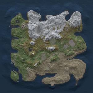 Thumbnail Rust Map: Procedural Map, Size: 3500, Seed: 88473696, 16 Monuments