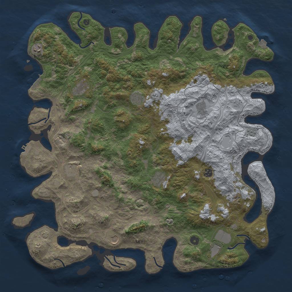 Rust Map: Procedural Map, Size: 4955, Seed: 1337, 19 Monuments