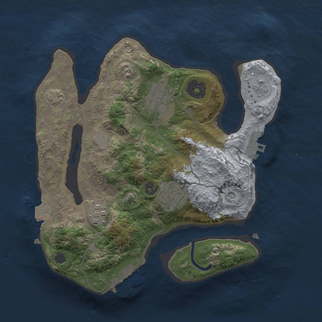 Rust Map: Procedural Map, Size: 2500, Seed: 1639142243, 11 Monuments