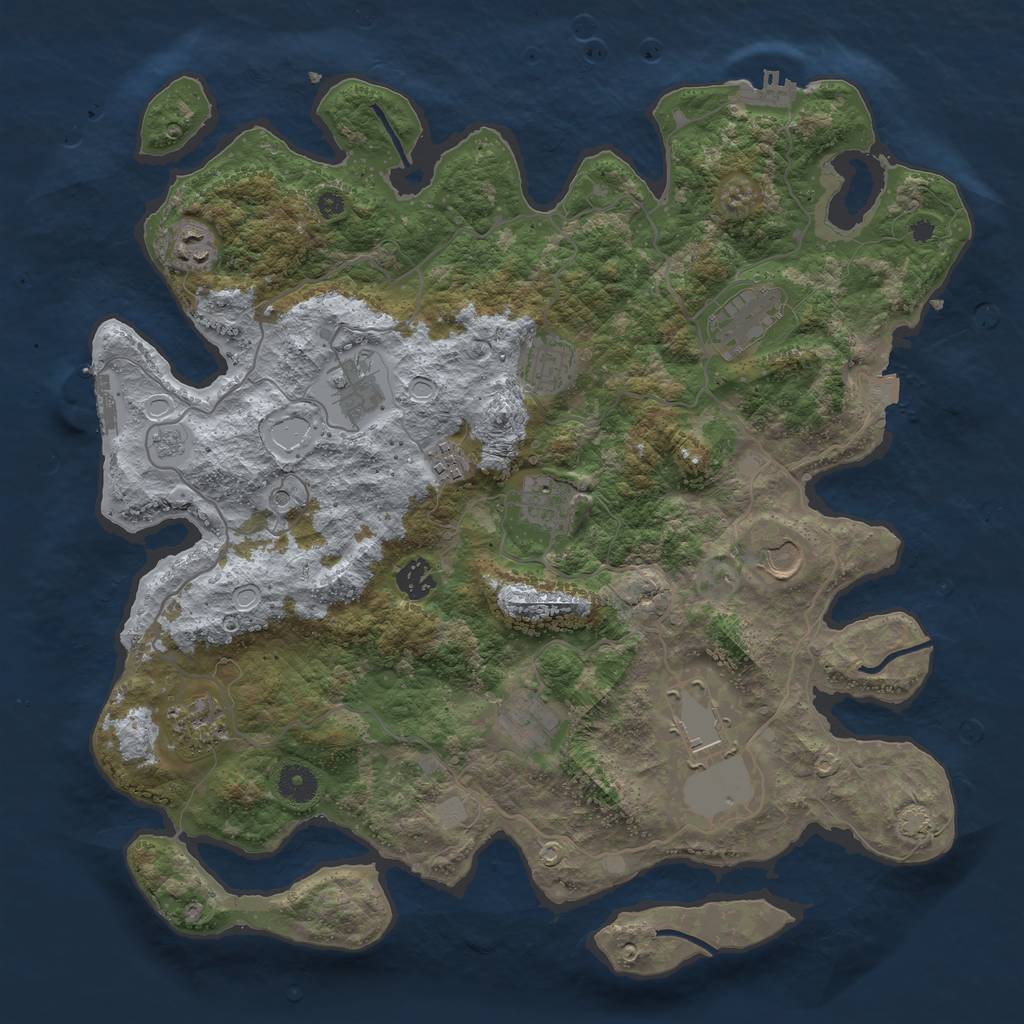 Rust Map: Procedural Map, Size: 4000, Seed: 882514360, 19 Monuments
