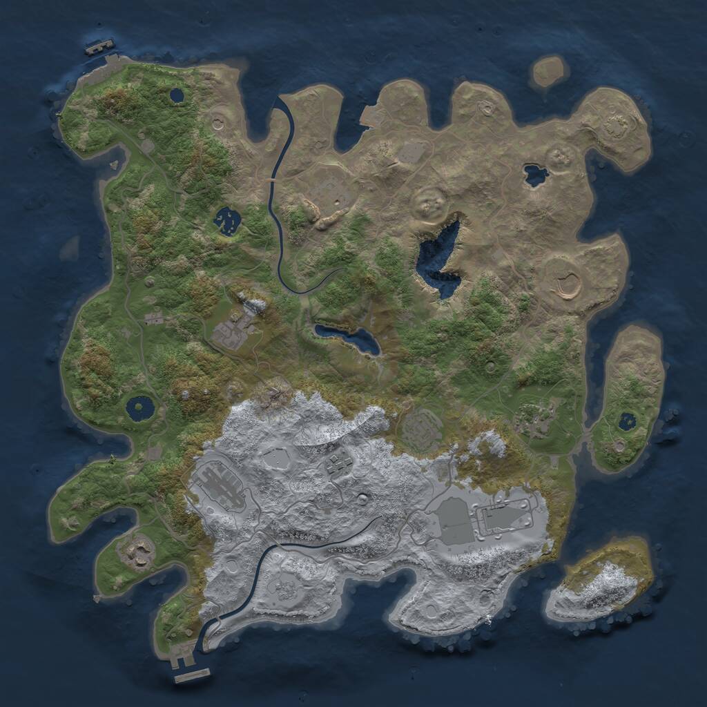 Rust Map: Procedural Map, Size: 4000, Seed: 187503619, 16 Monuments