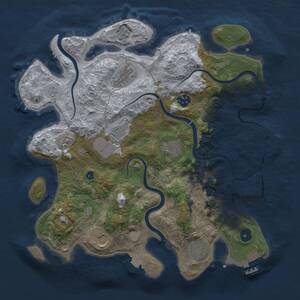 Thumbnail Rust Map: Procedural Map, Size: 3600, Seed: 4572350, 13 Monuments
