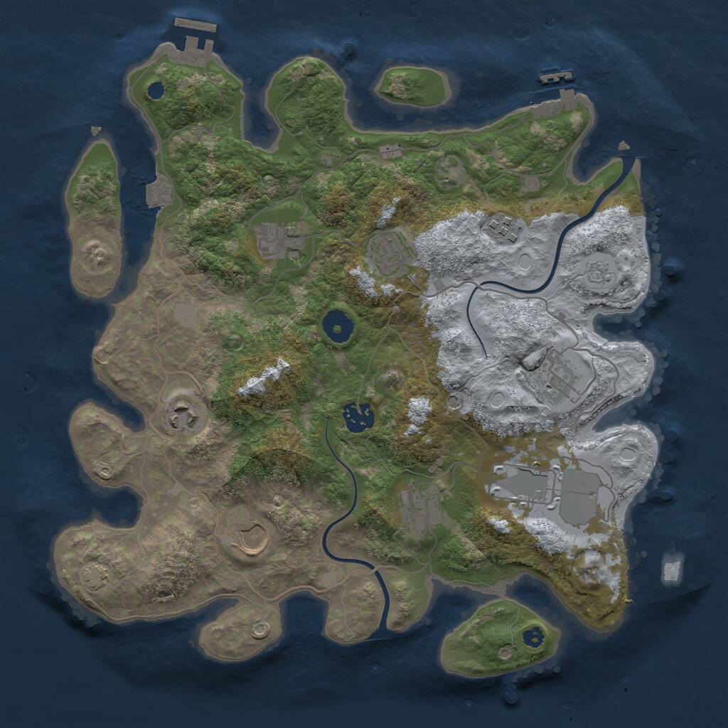 Rust Map: Procedural Map, Size: 3500, Seed: 796571855, 15 Monuments