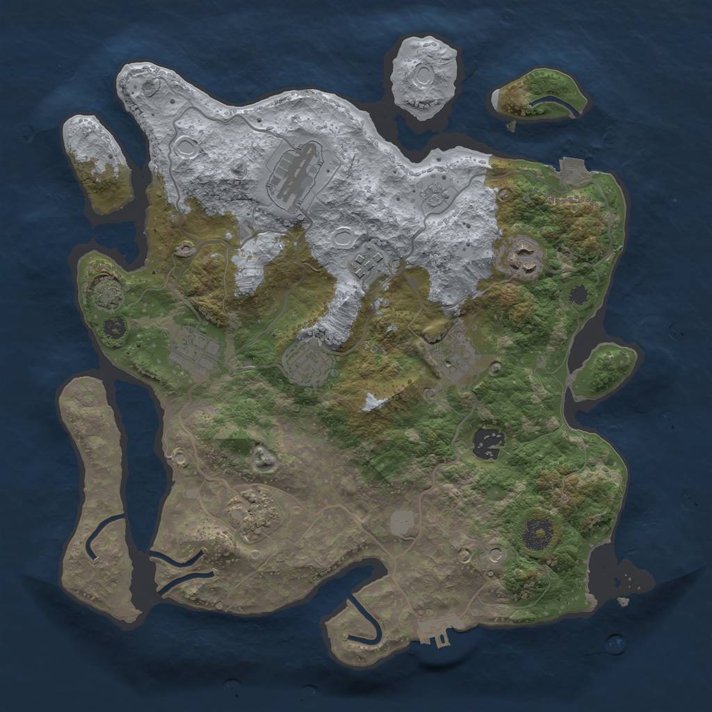 Rust Map: Procedural Map, Size: 3300, Seed: 3945, 15 Monuments