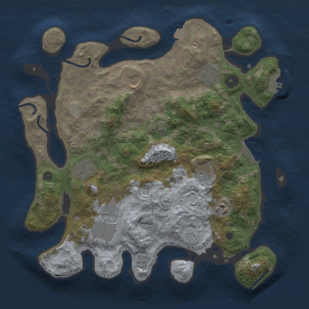 Rust Map: Procedural Map, Size: 3500, Seed: 509868187, 15 Monuments