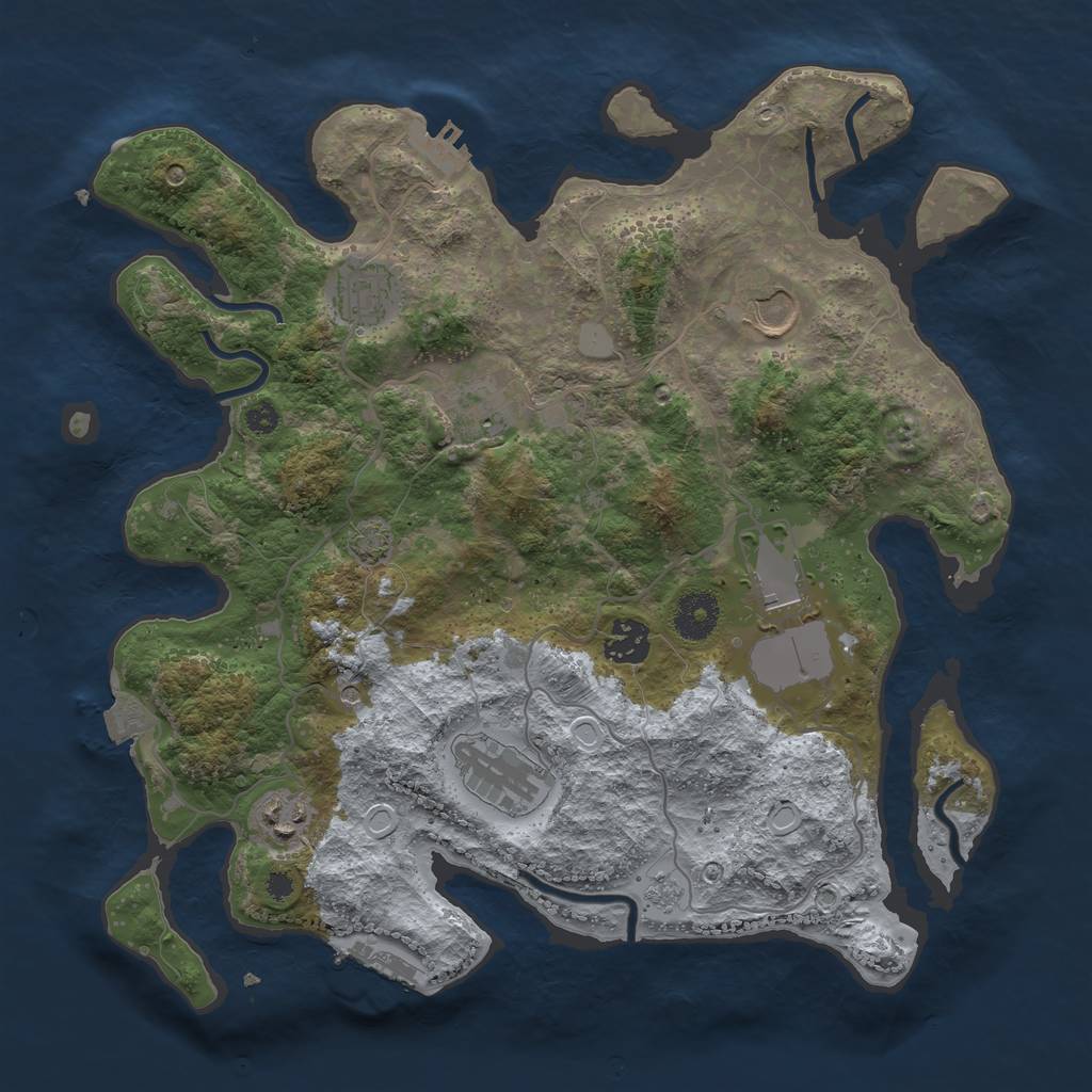Rust Map: Procedural Map, Size: 3500, Seed: 6932237, 15 Monuments