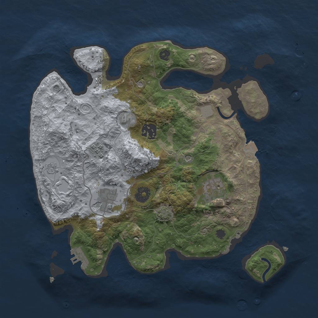 Rust Map: Procedural Map, Size: 3000, Seed: 12492, 11 Monuments