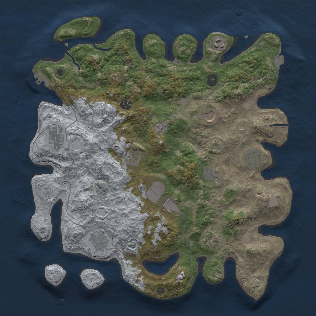 Rust Map: Procedural Map, Size: 4000, Seed: 59876324, 18 Monuments