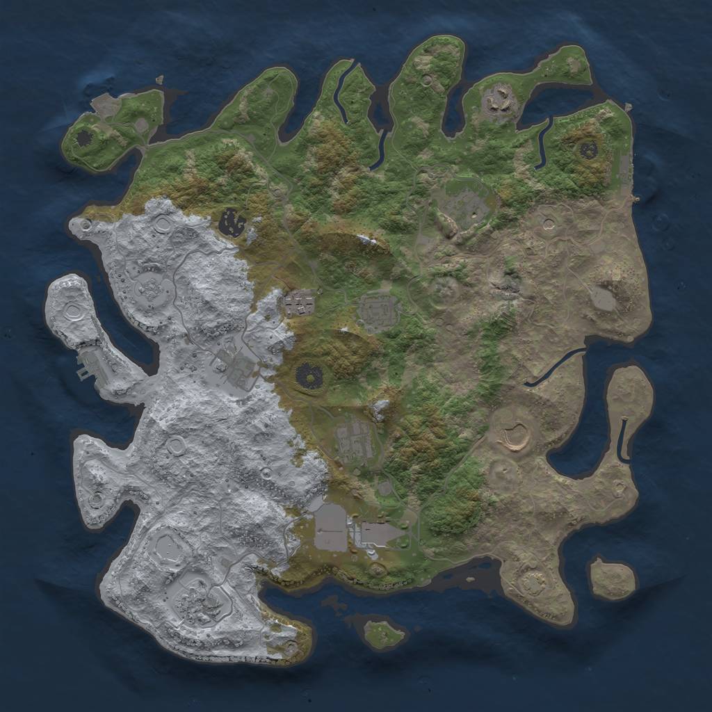 Rust Map: Procedural Map, Size: 3875, Seed: 1073224283, 18 Monuments