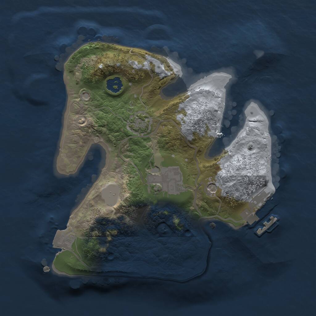 Rust Map: Procedural Map, Size: 2000, Seed: 687892339, 5 Monuments