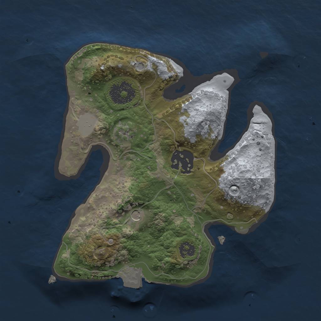 Rust Map: Procedural Map, Size: 2000, Seed: 687892339, 5 Monuments