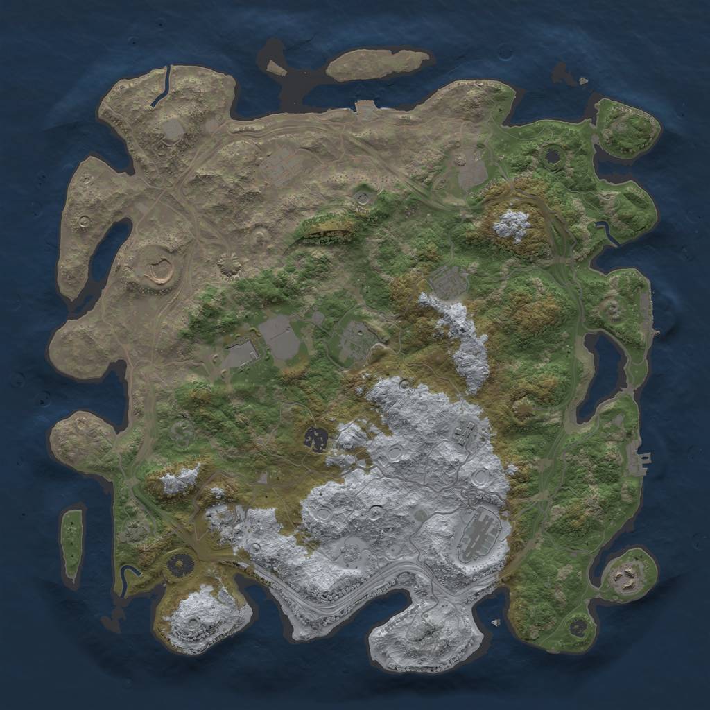 Rust Map: Procedural Map, Size: 4250, Seed: 1050082790, 19 Monuments