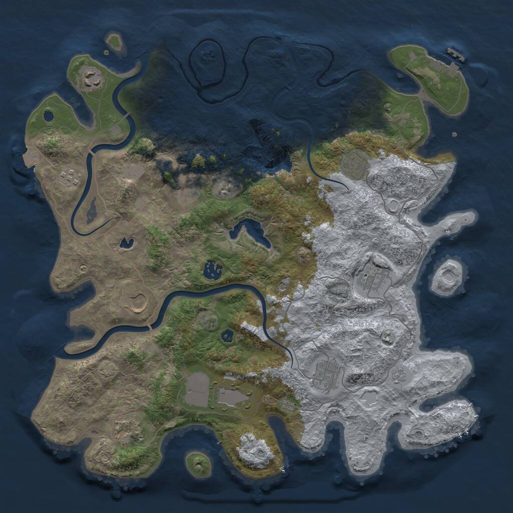 Rust Map: Procedural Map, Size: 4000, Seed: 1915934230, 15 Monuments
