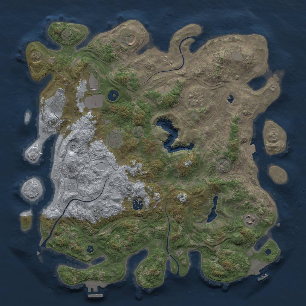 Rust Map: Procedural Map, Size: 4250, Seed: 346022761, 14 Monuments