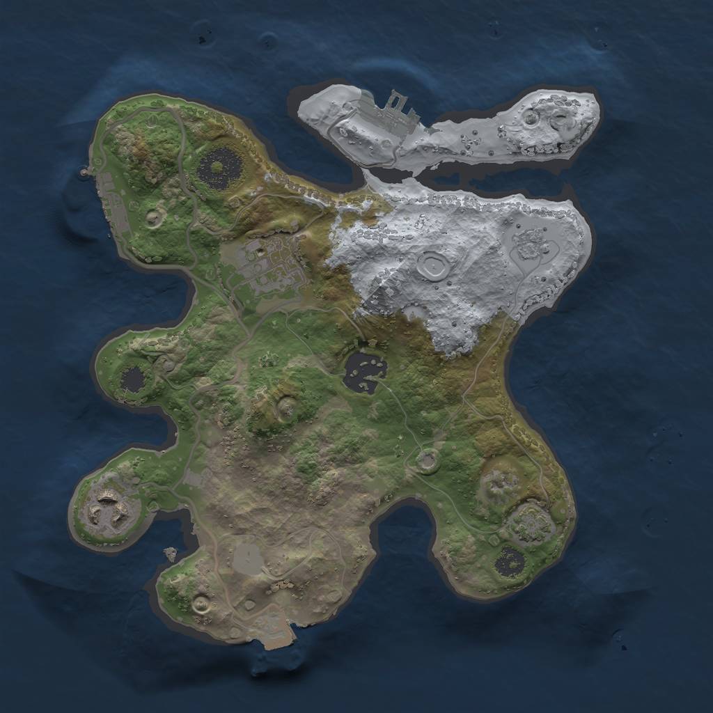 Rust Map: Procedural Map, Size: 2500, Seed: 1492, 10 Monuments