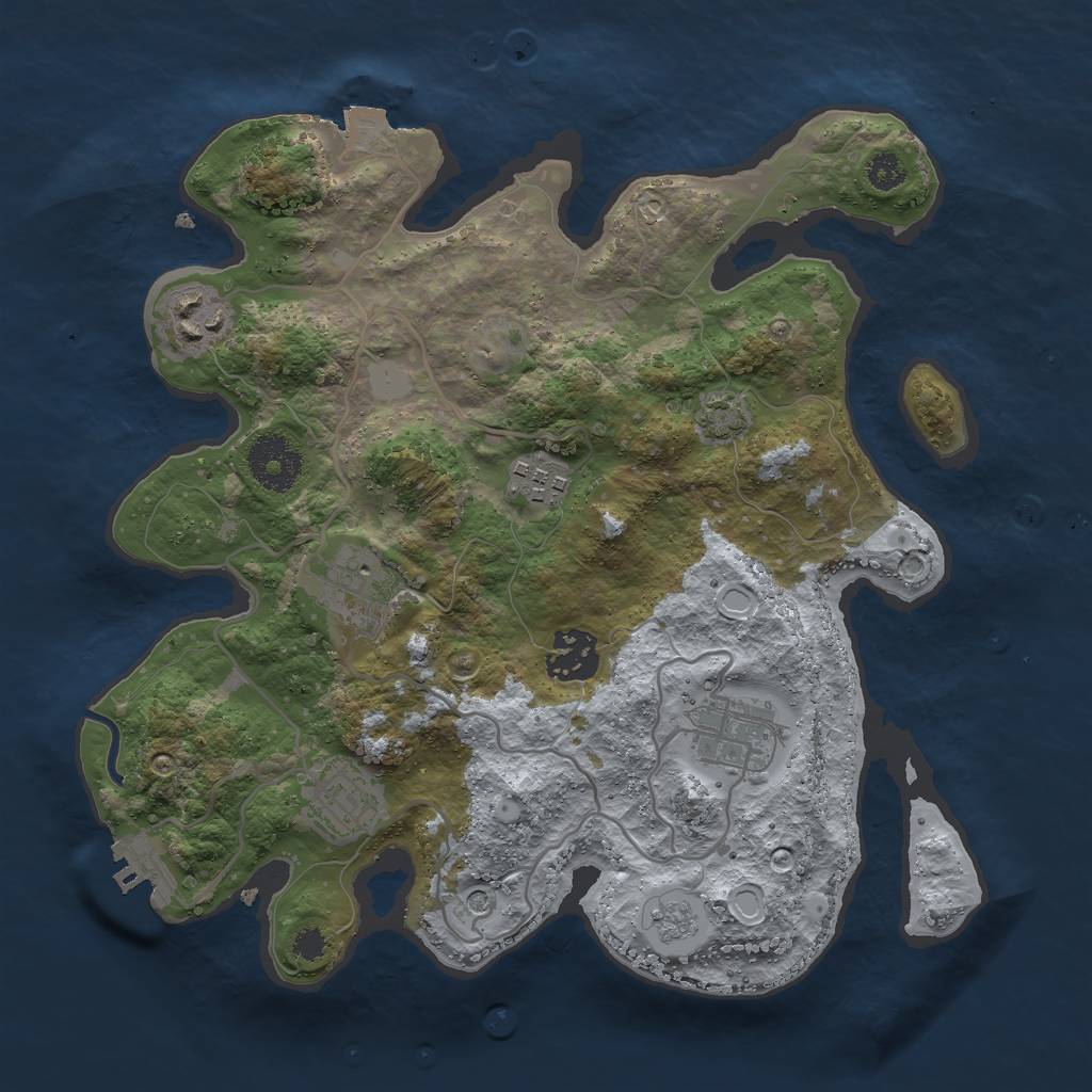 Rust Map: Procedural Map, Size: 3000, Seed: 1872603546, 13 Monuments