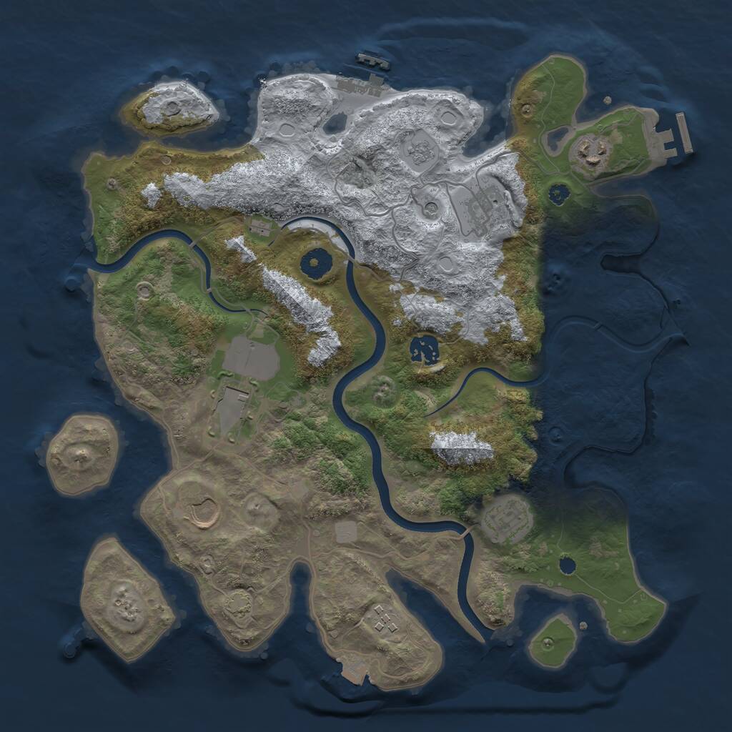 Rust Map: Procedural Map, Size: 3600, Seed: 87514589, 13 Monuments