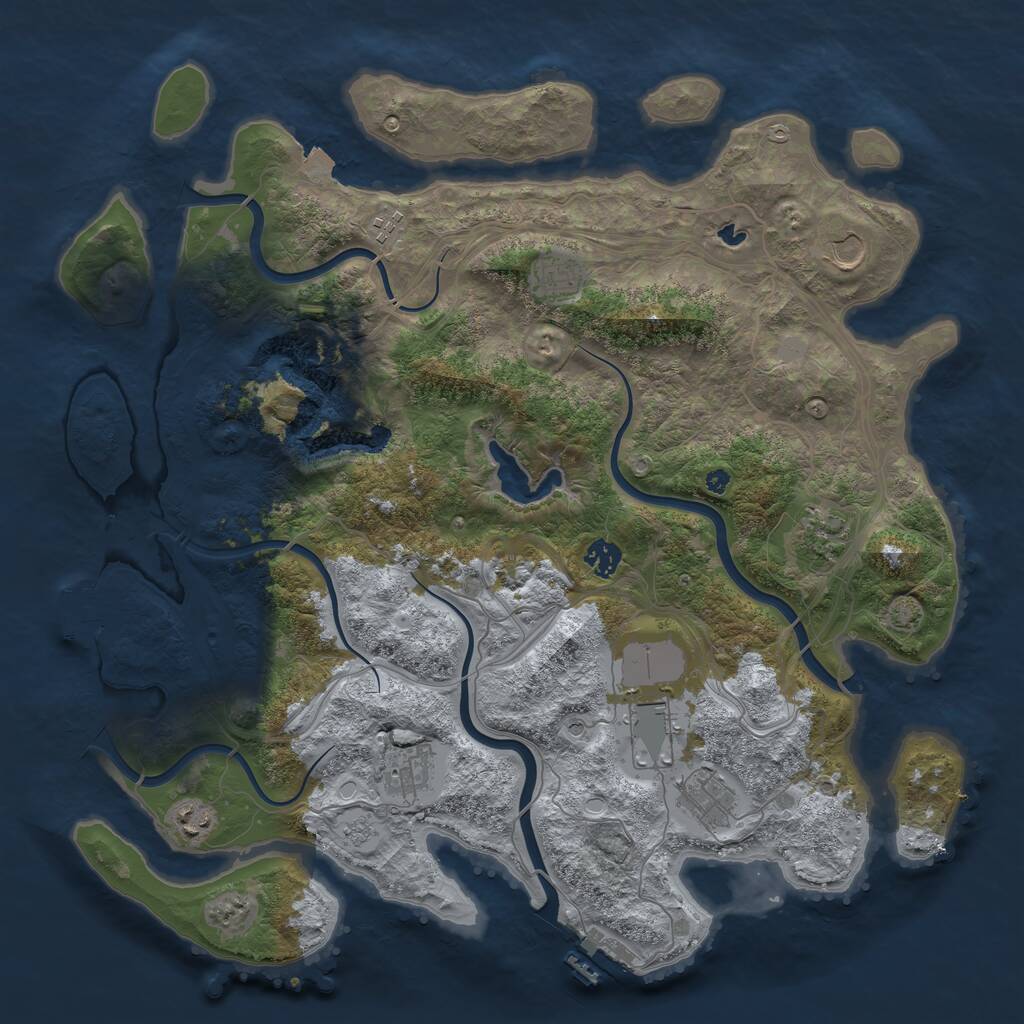 Rust Map: Procedural Map, Size: 4250, Seed: 1345425131, 15 Monuments