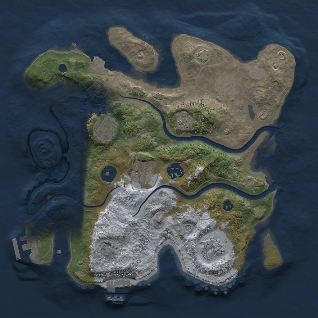 Rust Map: Procedural Map, Size: 3000, Seed: 1908674364, 11 Monuments