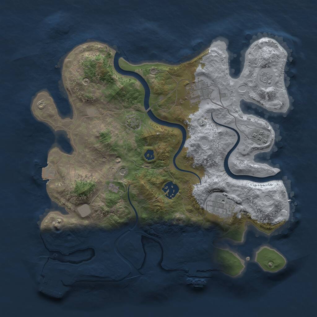 Rust Map: Procedural Map, Size: 3000, Seed: 11647, 10 Monuments