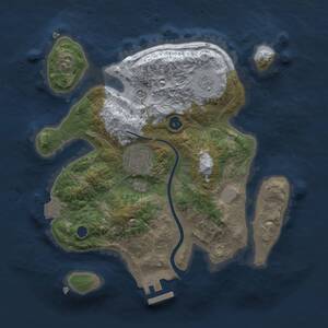 Thumbnail Rust Map: Procedural Map, Size: 2500, Seed: 654055, 5 Monuments