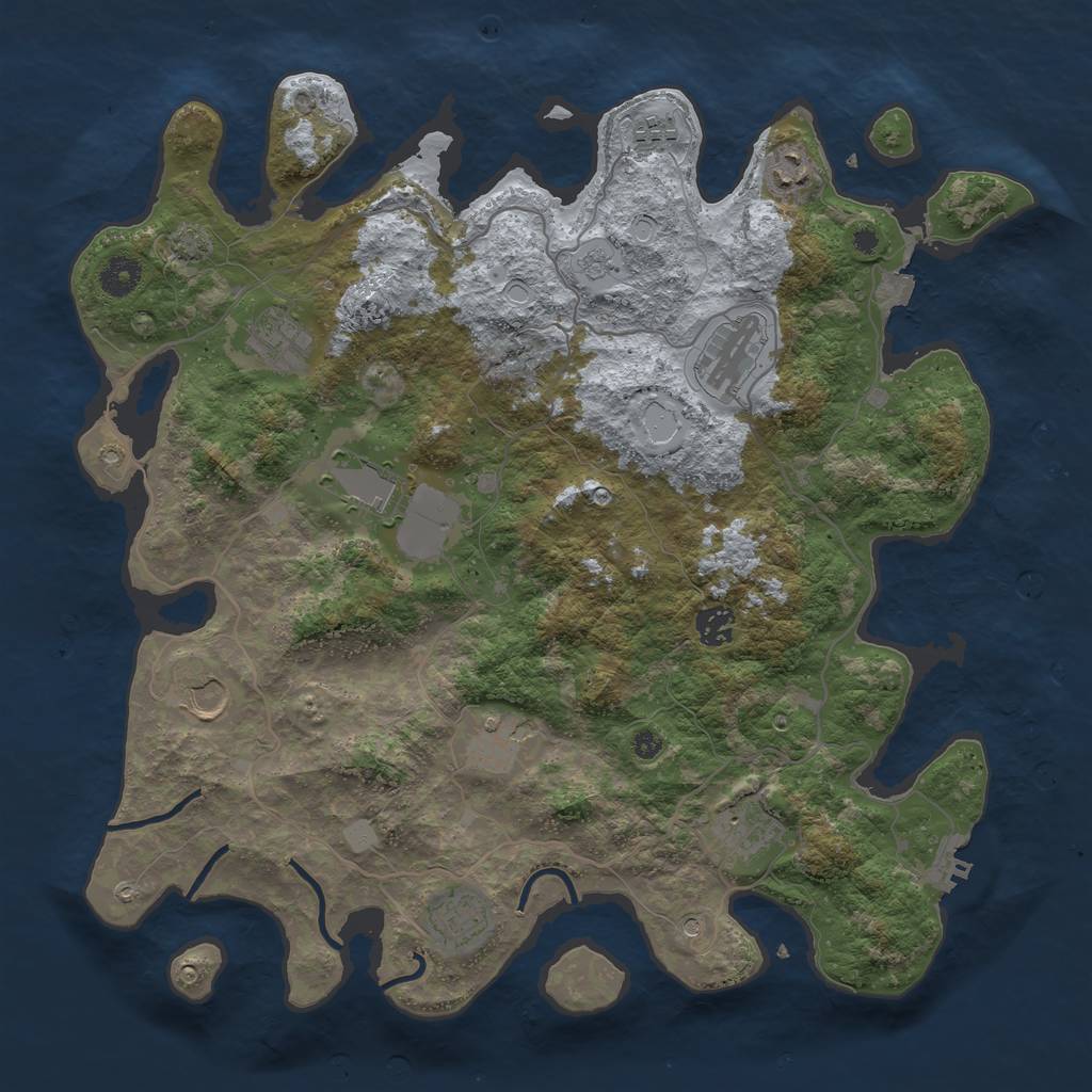 Rust Map: Procedural Map, Size: 4000, Seed: 589966359, 17 Monuments