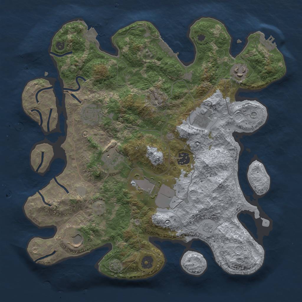 Rust Map: Procedural Map, Size: 3500, Seed: 730005082, 15 Monuments