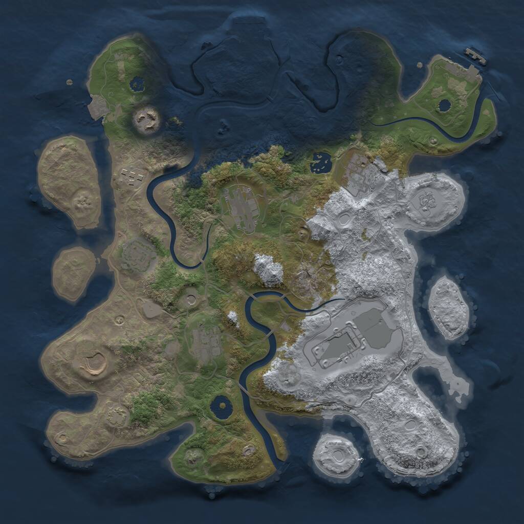 Rust Map: Procedural Map, Size: 3500, Seed: 730005082, 15 Monuments