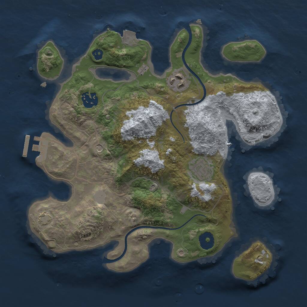 Rust Map: Procedural Map, Size: 2800, Seed: 796571855, 7 Monuments