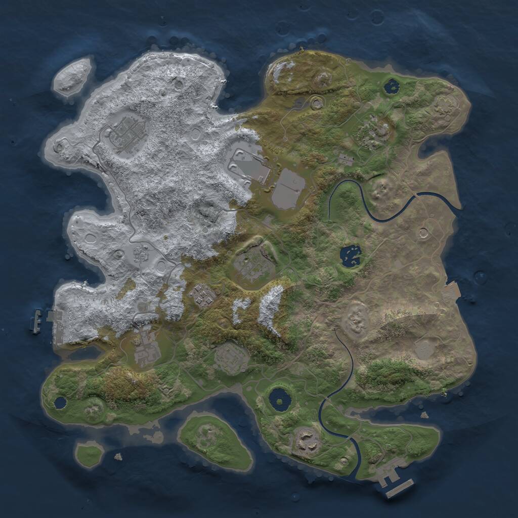 Rust Map: Procedural Map, Size: 3500, Seed: 1231241, 15 Monuments