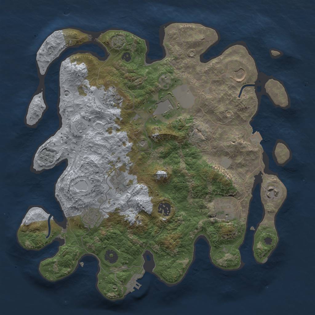 Rust Map: Procedural Map, Size: 3500, Seed: 1403604735, 16 Monuments
