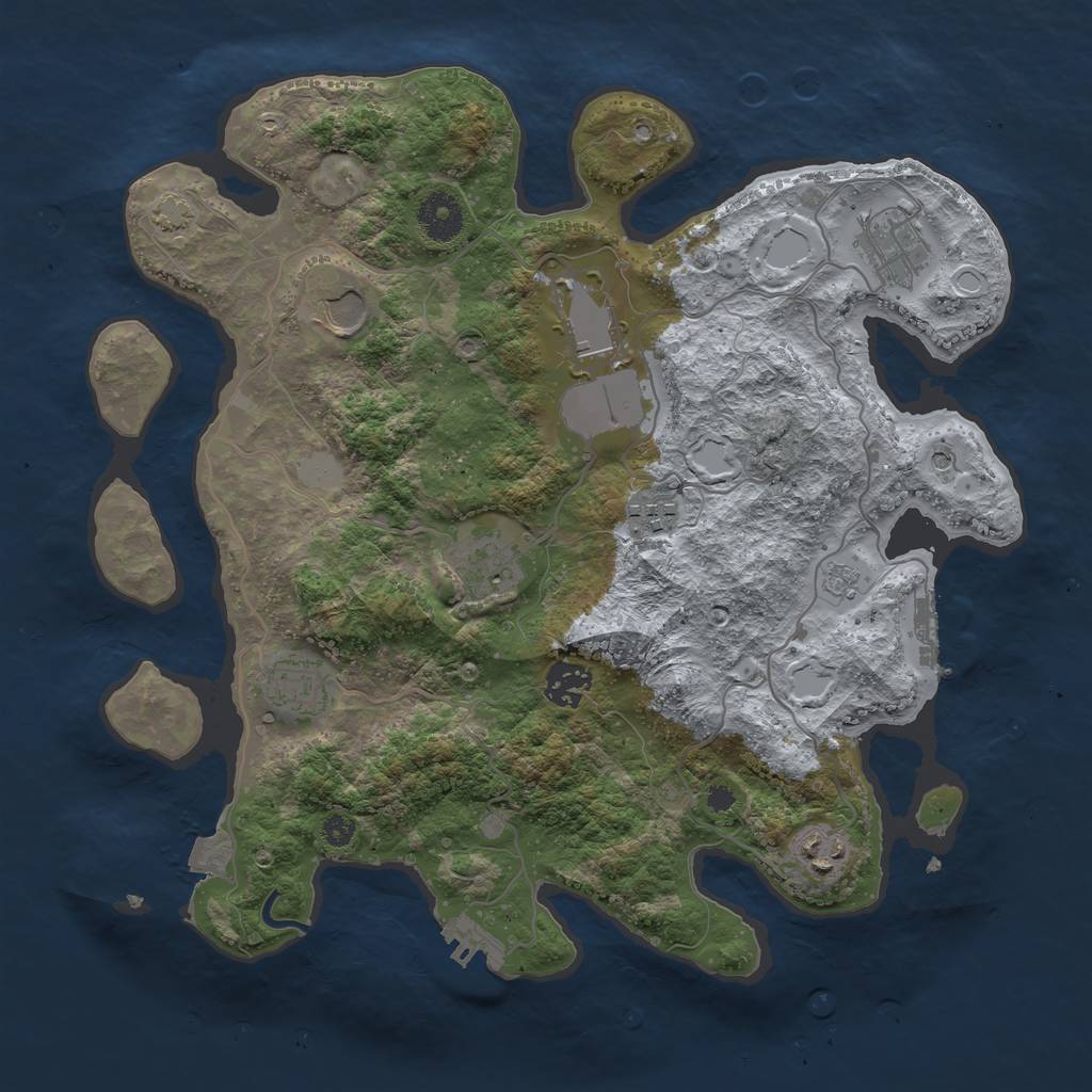 Rust Map: Procedural Map, Size: 3500, Seed: 4765, 16 Monuments