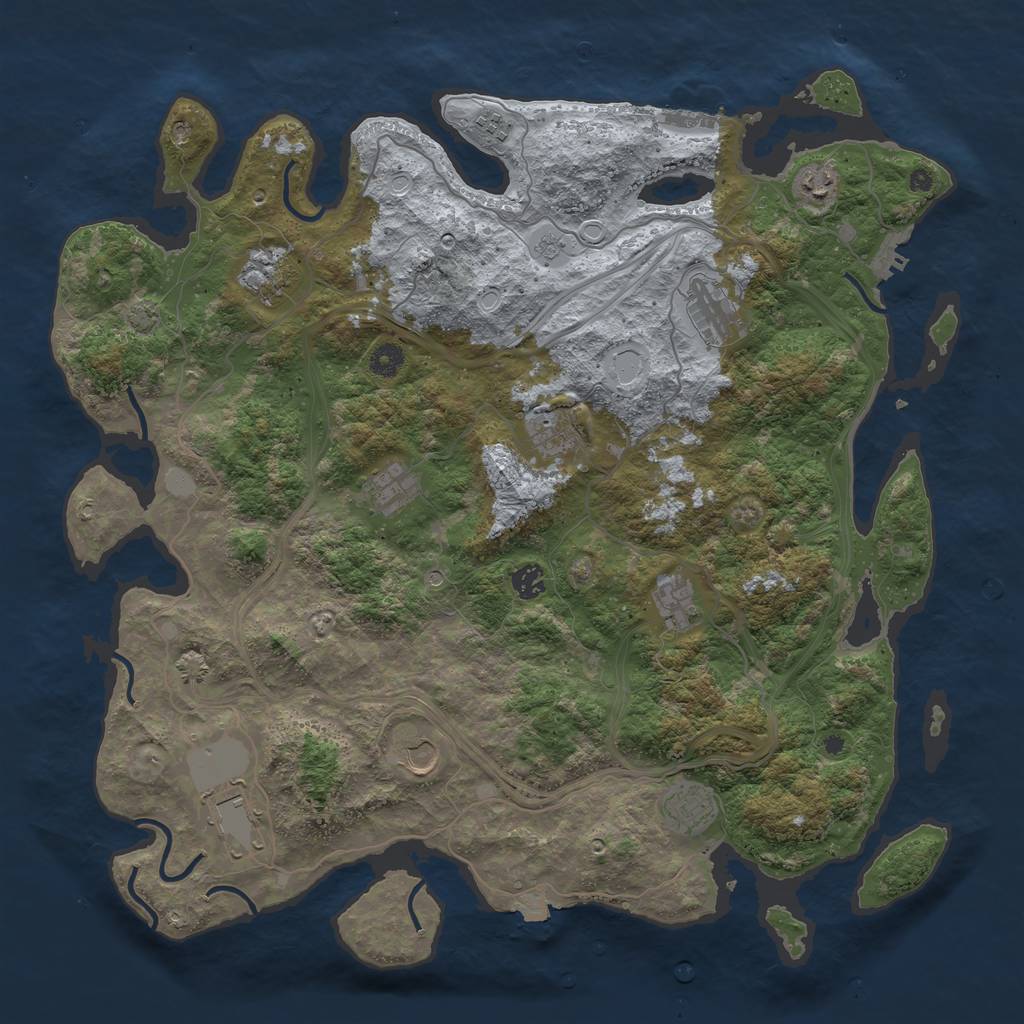 Rust Map: Procedural Map, Size: 4500, Seed: 11923435, 19 Monuments