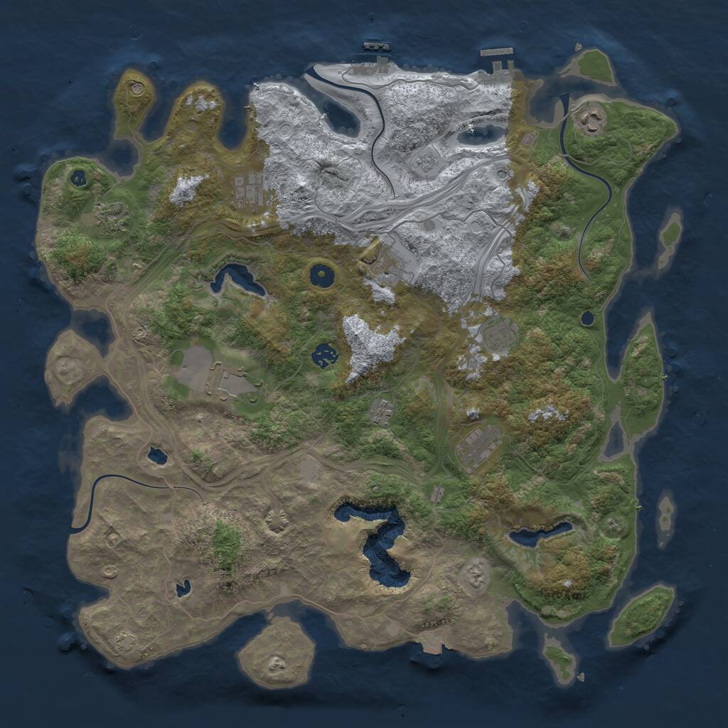 Rust Map: Procedural Map, Size: 4500, Seed: 11923435, 15 Monuments