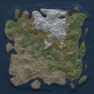 Thumbnail Rust Map: Procedural Map, Size: 4500, Seed: 11923435, 19 Monuments