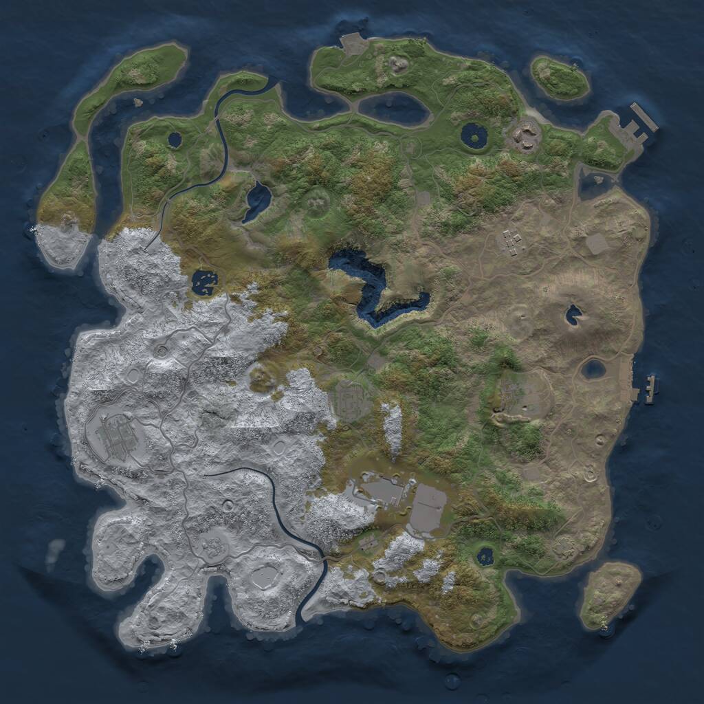 Rust Map: Procedural Map, Size: 4000, Seed: 1789784533, 13 Monuments