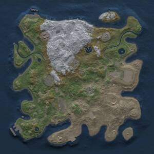 Thumbnail Rust Map: Procedural Map, Size: 3500, Seed: 990133217, 14 Monuments