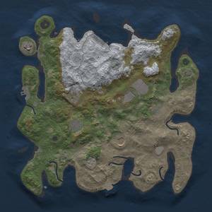 Thumbnail Rust Map: Procedural Map, Size: 3500, Seed: 178834960, 15 Monuments