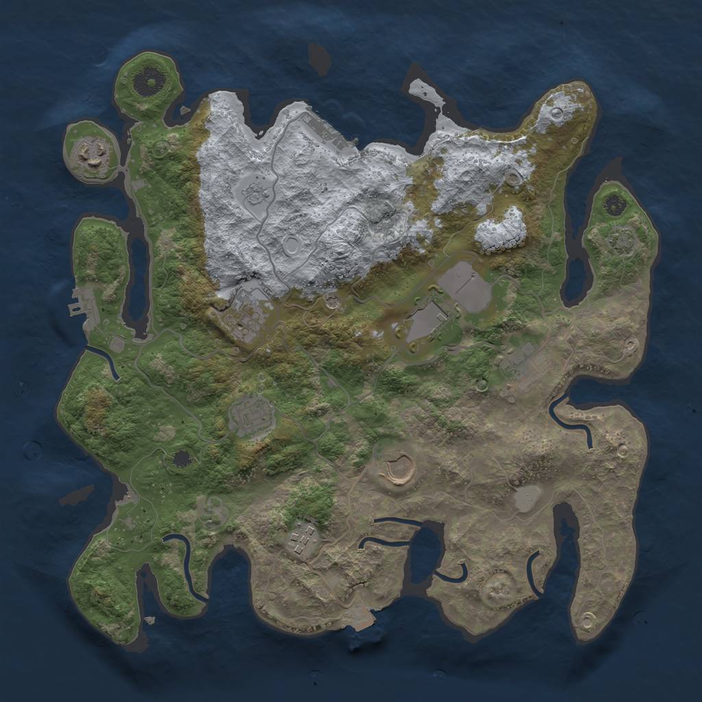 Rust Map: Procedural Map, Size: 3500, Seed: 178834960, 15 Monuments