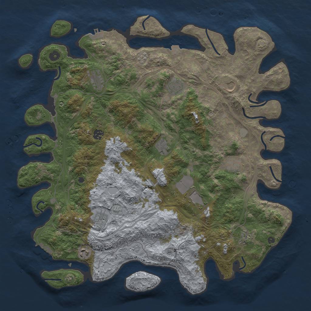 Rust Map: Procedural Map, Size: 4500, Seed: 240000, 19 Monuments