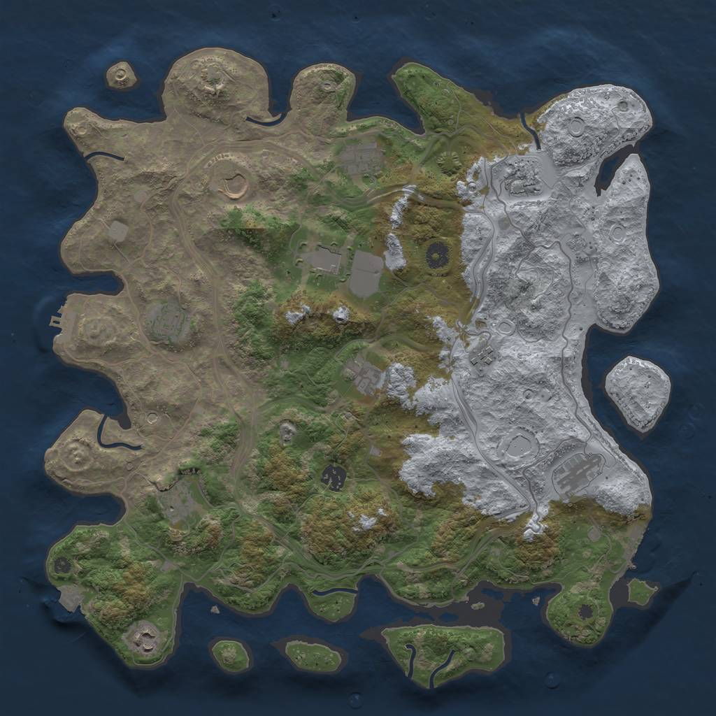 Rust Map: Procedural Map, Size: 4250, Seed: 6135264, 19 Monuments