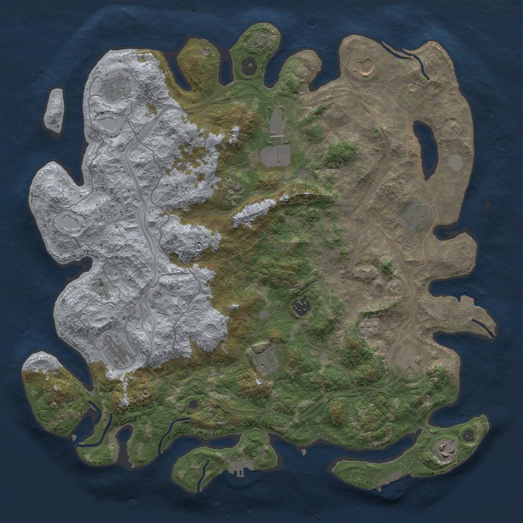 Rust Map: Procedural Map, Size: 4500, Seed: 125171509, 19 Monuments