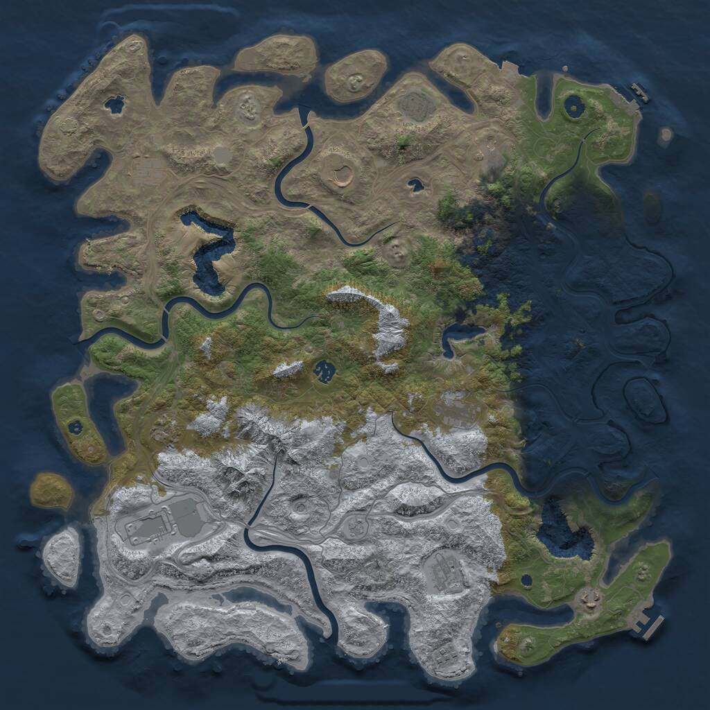 Rust Map: Procedural Map, Size: 5000, Seed: 1175703029, 17 Monuments