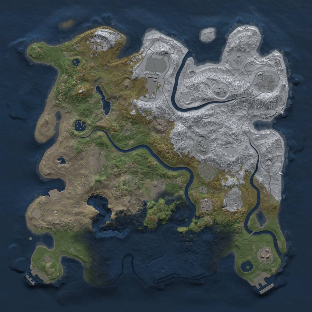 Rust Map: Procedural Map, Size: 4000, Seed: 690842805, 16 Monuments