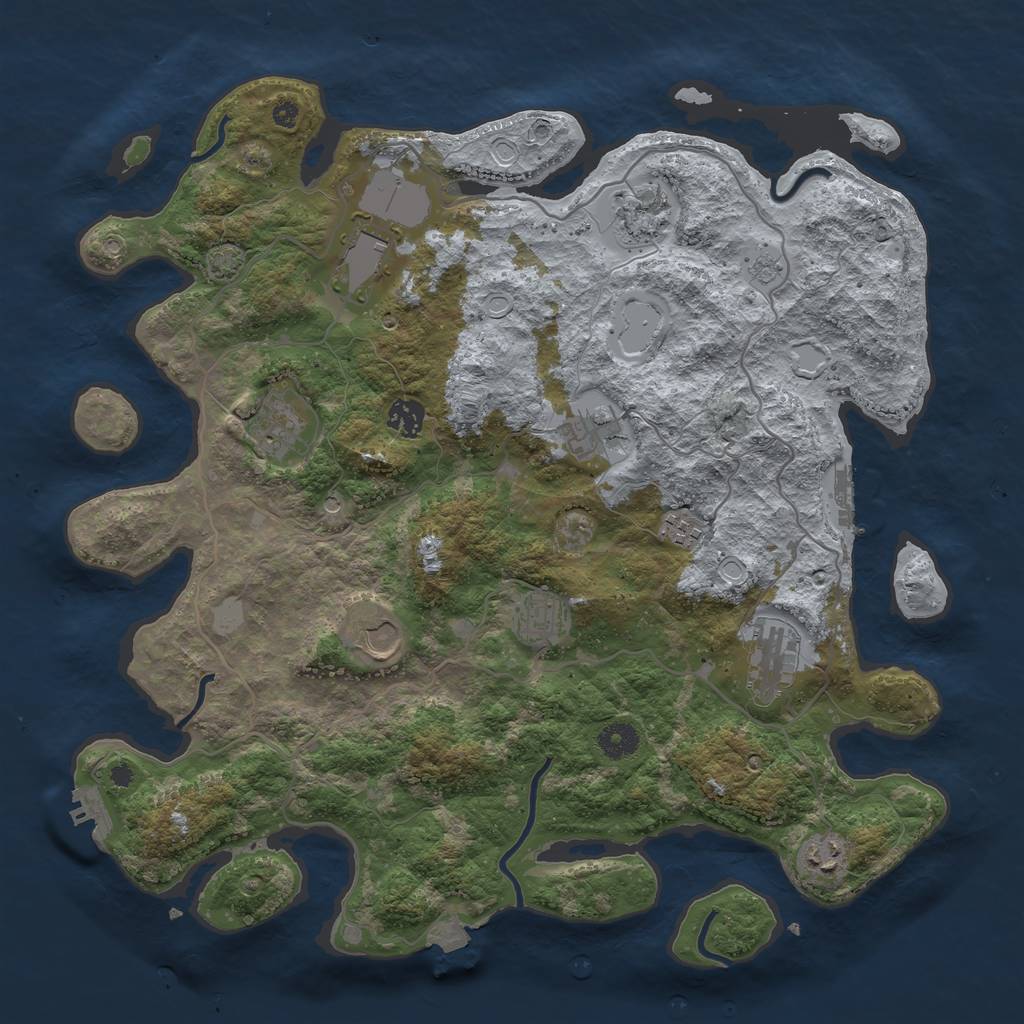 Rust Map: Procedural Map, Size: 4000, Seed: 14346900, 18 Monuments