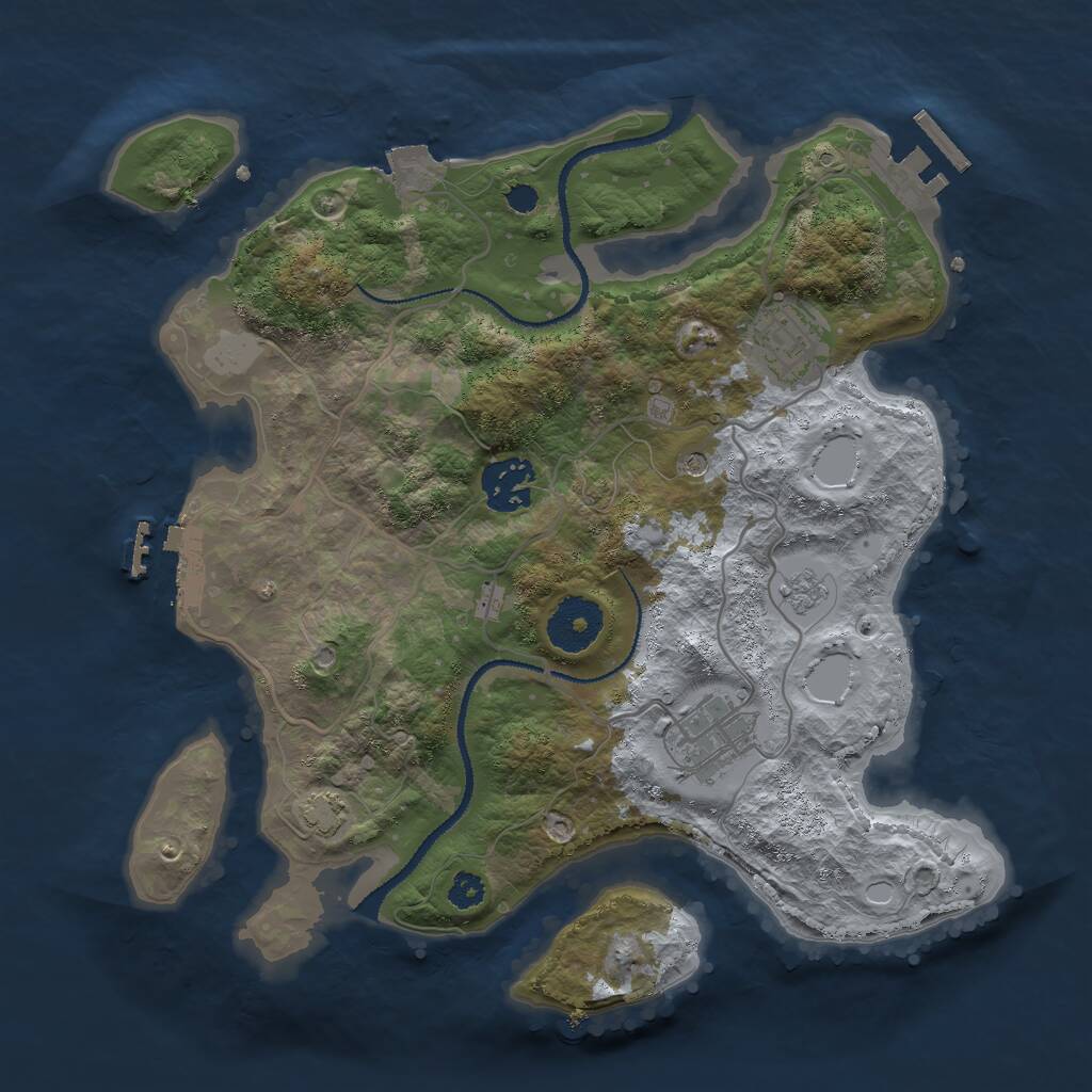 Rust Map: Procedural Map, Size: 3000, Seed: 817802618, 9 Monuments