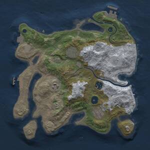 Thumbnail Rust Map: Procedural Map, Size: 3000, Seed: 28750, 10 Monuments